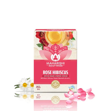 Rose Hibiscus Tea | Uplifting & Calming Ayurvedic Blend 30gm